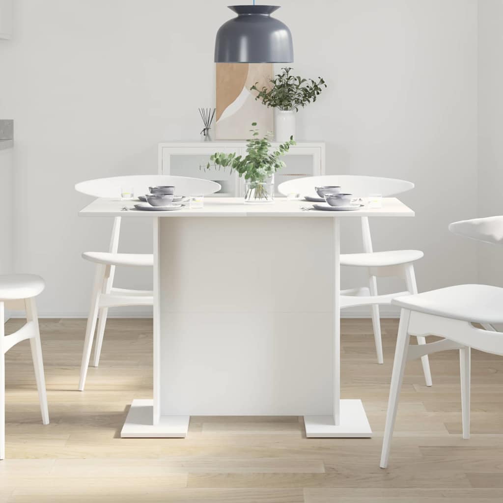 Jídelní Stůl 110 X 60 X 75 Cm Kompozitní Dřevo Bílá Obdélníkový