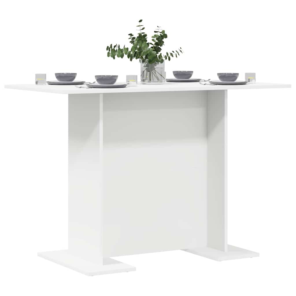 Jídelní Stůl 110 X 60 X 75 Cm Kompozitní Dřevo Bílá Obdélníkový