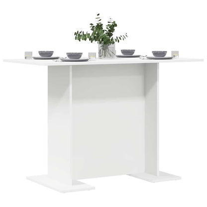Jídelní Stůl 110 X 60 X 75 Cm Kompozitní Dřevo Bílá Obdélníkový