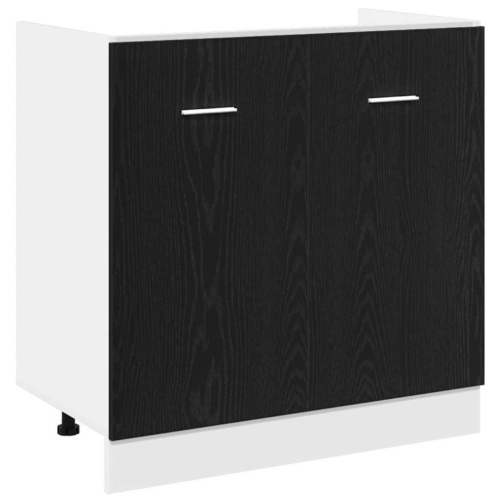 Spodní Skříňka Pod Dřez Černý Dub 80X46X81,5 Cm Dýhované Dřevo