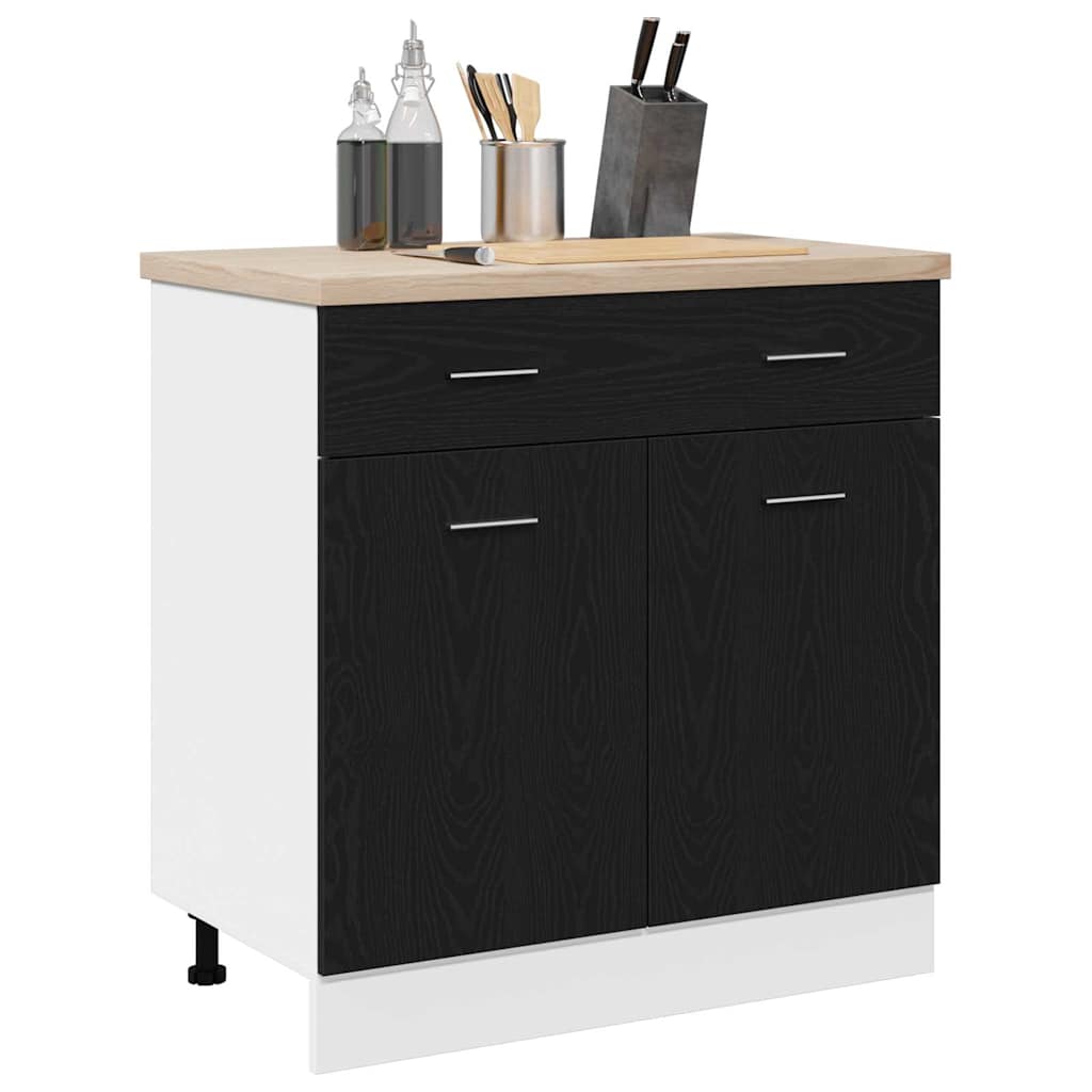 Závěsná Skříňka Černý Dub 80 X 31 X 81,5 Cm Kompozitní Dřevo