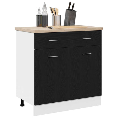Závěsná Skříňka Černý Dub 80 X 31 X 81,5 Cm Kompozitní Dřevo