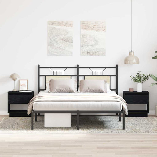 Noční Stolek 2 Ks Černý Dub 45 X 34 X 44 Cm Kompozitní Dřevo