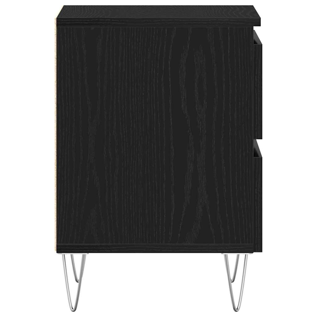 Noční Skříňka 2 Ks Černý Dub 40 X 35 X 50 Cm Kompozitní Dřevo