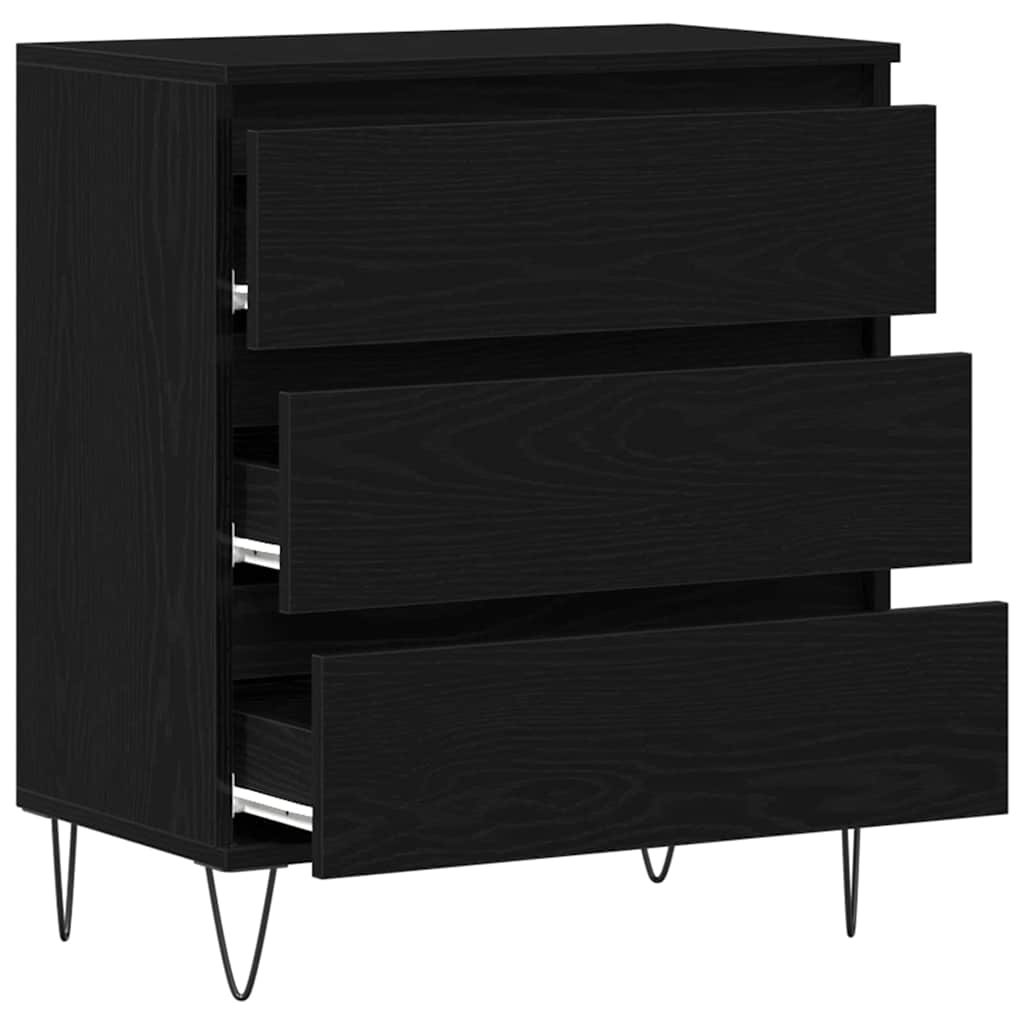 Servírovací Skříň Černý Dub 60 X 35 X 70 Cm Kompozitní Dřevo