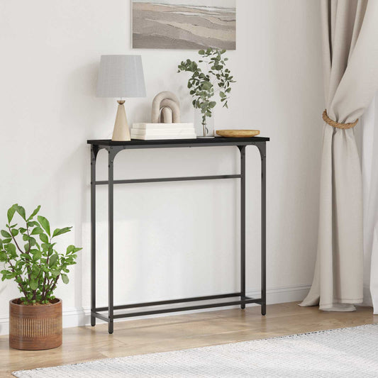 Konzolový Stolek Černý Dub 75 X 19,5 X 75 Cm Kompozitní Dřevo