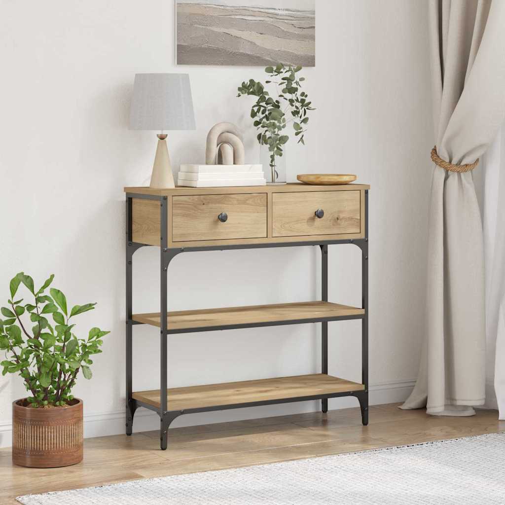 Konzolový Stolek Se Zásuvkou Artisanový Dub 72,5 X 25 X 75 Cm