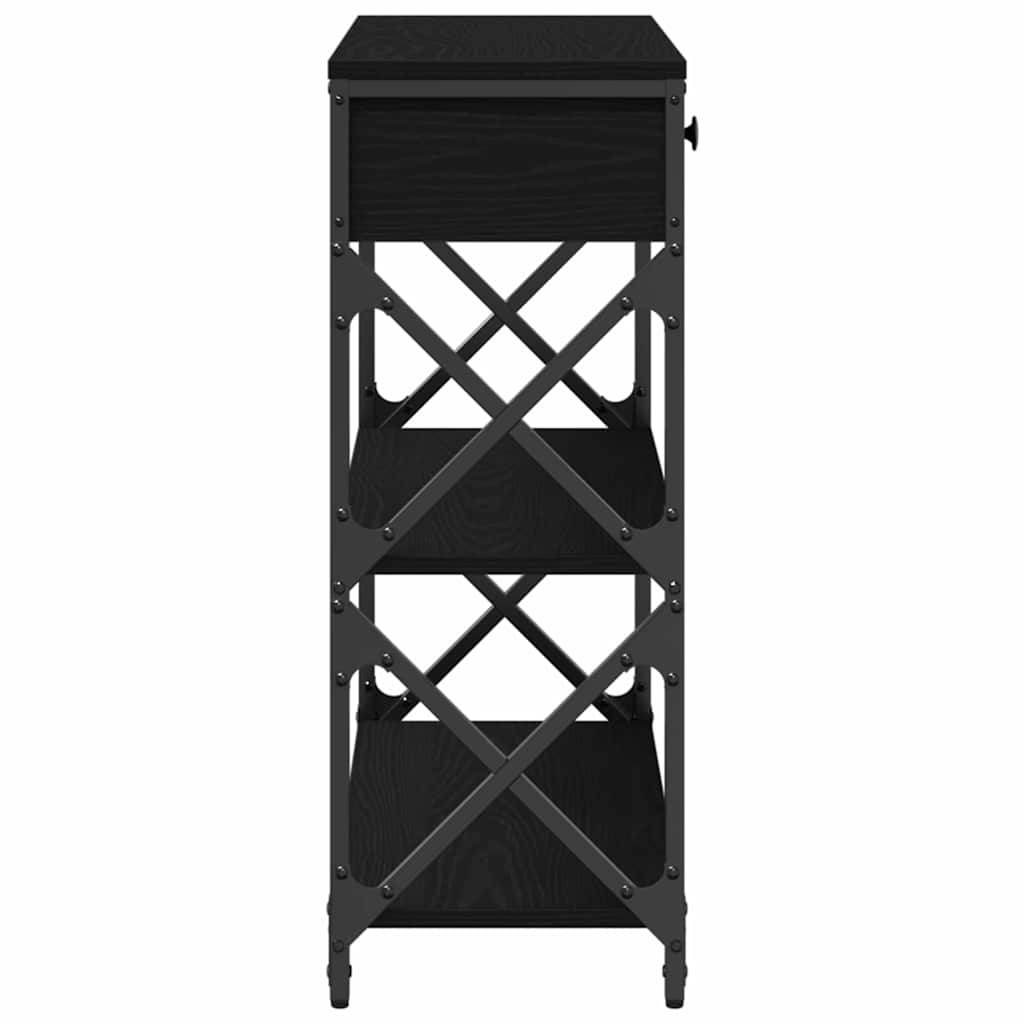 Konzolový Stůl Se Zásuvkou S Policí Černý Dub 75 X 28 X 75 Cm