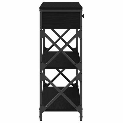 Konzolový Stůl Se Zásuvkou S Policí Černý Dub 75 X 28 X 75 Cm
