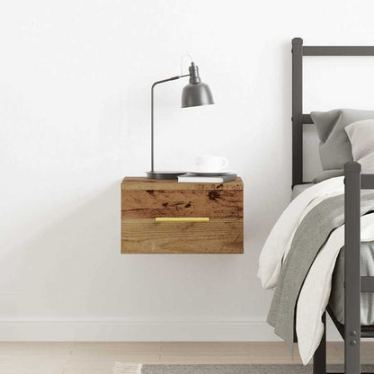 Noční Skříňka 35 X 35 X 20 Cm Kompozitní Dřevo Staré Dřevo