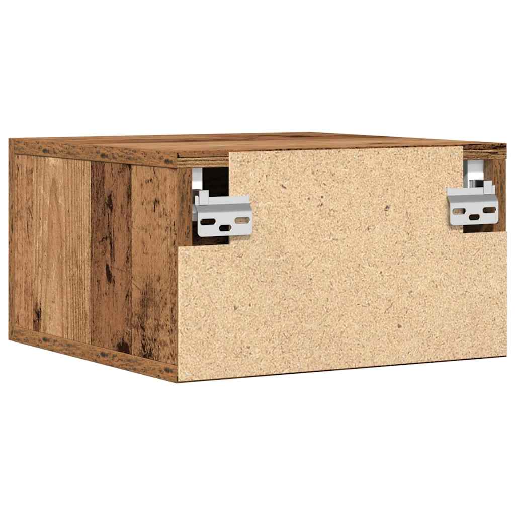 Noční Skříňka 35 X 35 X 20 Cm Kompozitní Dřevo Staré Dřevo