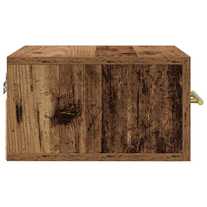 Noční Skříňka 35 X 35 X 20 Cm Kompozitní Dřevo Staré Dřevo