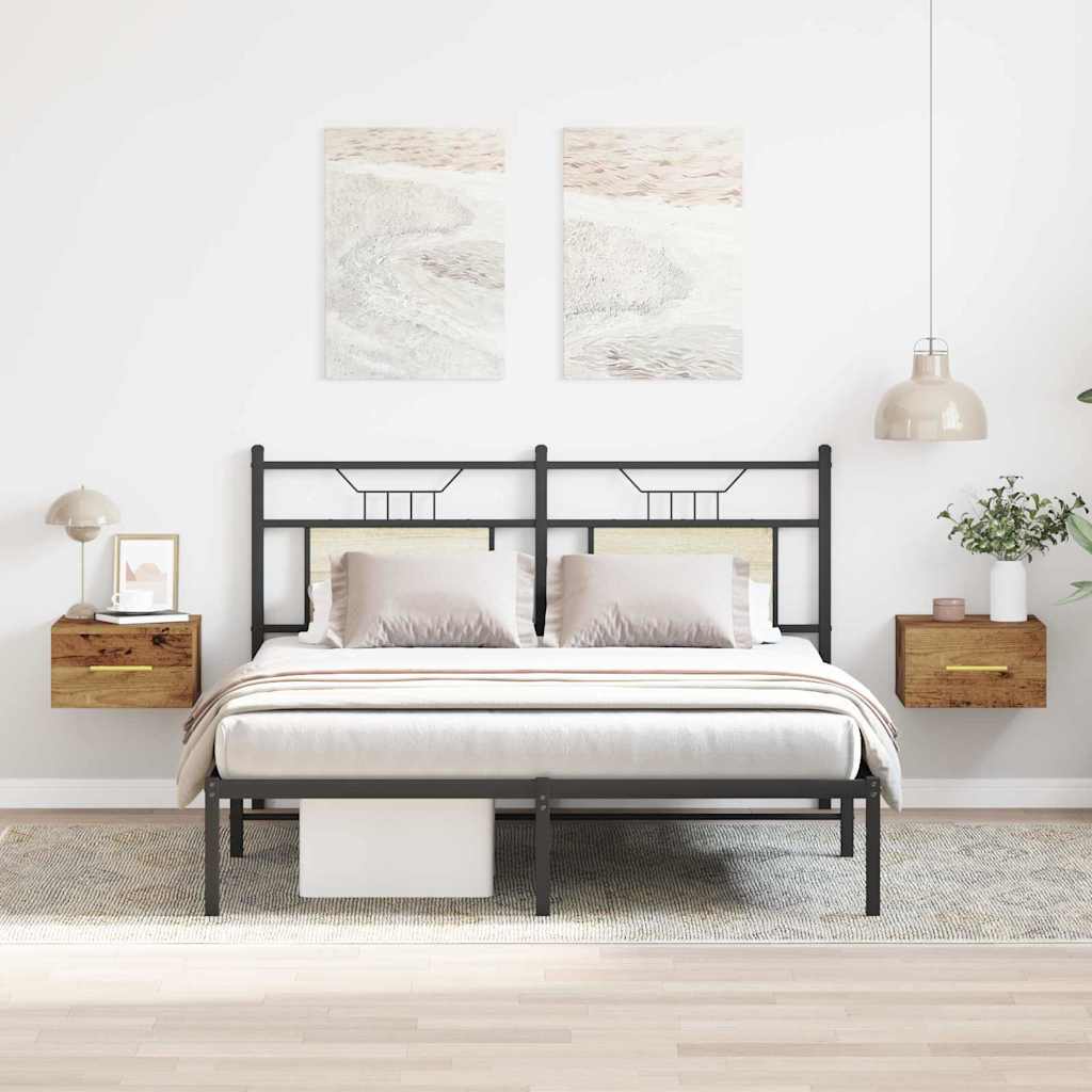 Noční Skříňka 2 Ks 35 X 35 X 20 Cm Kompozitní Dřevo Staré Dřevo