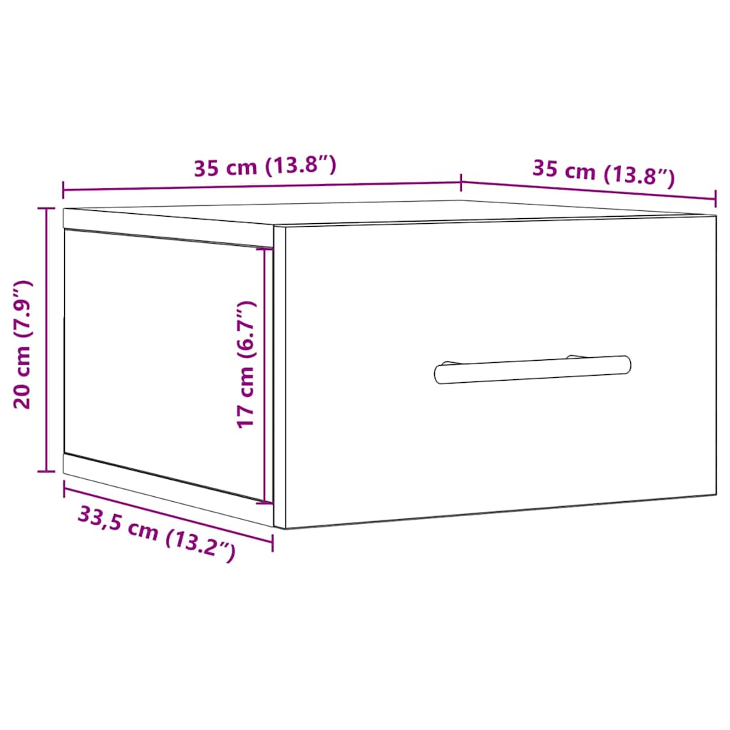 Noční Skříňka 2 Ks 35 X 35 X 20 Cm Kompozitní Dřevo Staré Dřevo