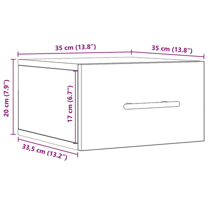 Noční Skříňka 2 Ks 35 X 35 X 20 Cm Kompozitní Dřevo Staré Dřevo