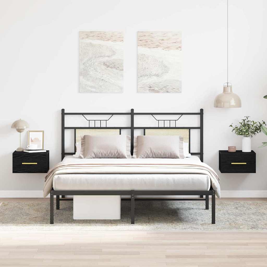 Noční Skříňka 2 Ks 35 X 35 X 20 Cm Kompozitní Dřevo Černý Dub