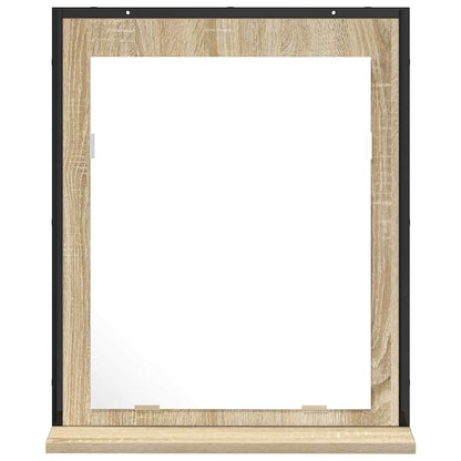 Koupelnové Zrcadlo S Policí Nástěnný Černá 50 X 12 X 60 Cm