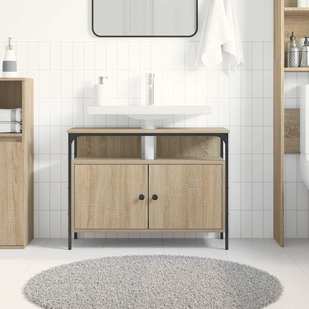 Skříňka Pod Umyvadlo Hnědá 80 X 30 X 60 Cm Kompozitní Dřevo