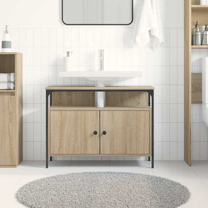 Skříňka Pod Umyvadlo Hnědá 80 X 30 X 60 Cm Kompozitní Dřevo