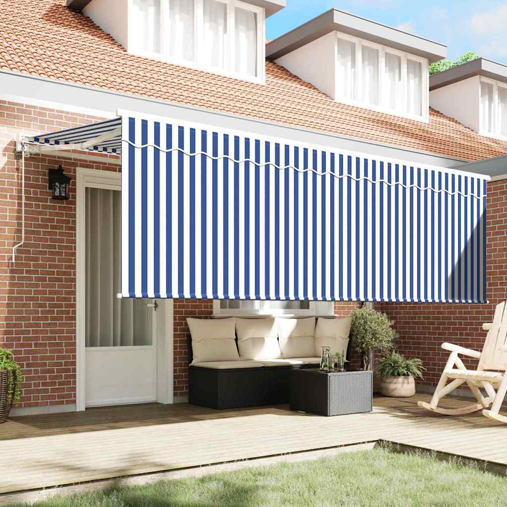 Stahovací Markýza Modrá 350 X 200 Cm Textil
