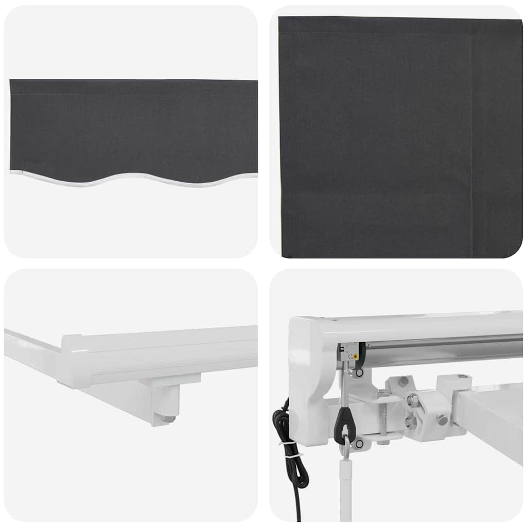 Stahovací Markýza Antracit 350 X 200 Cm Polyester A Hliník