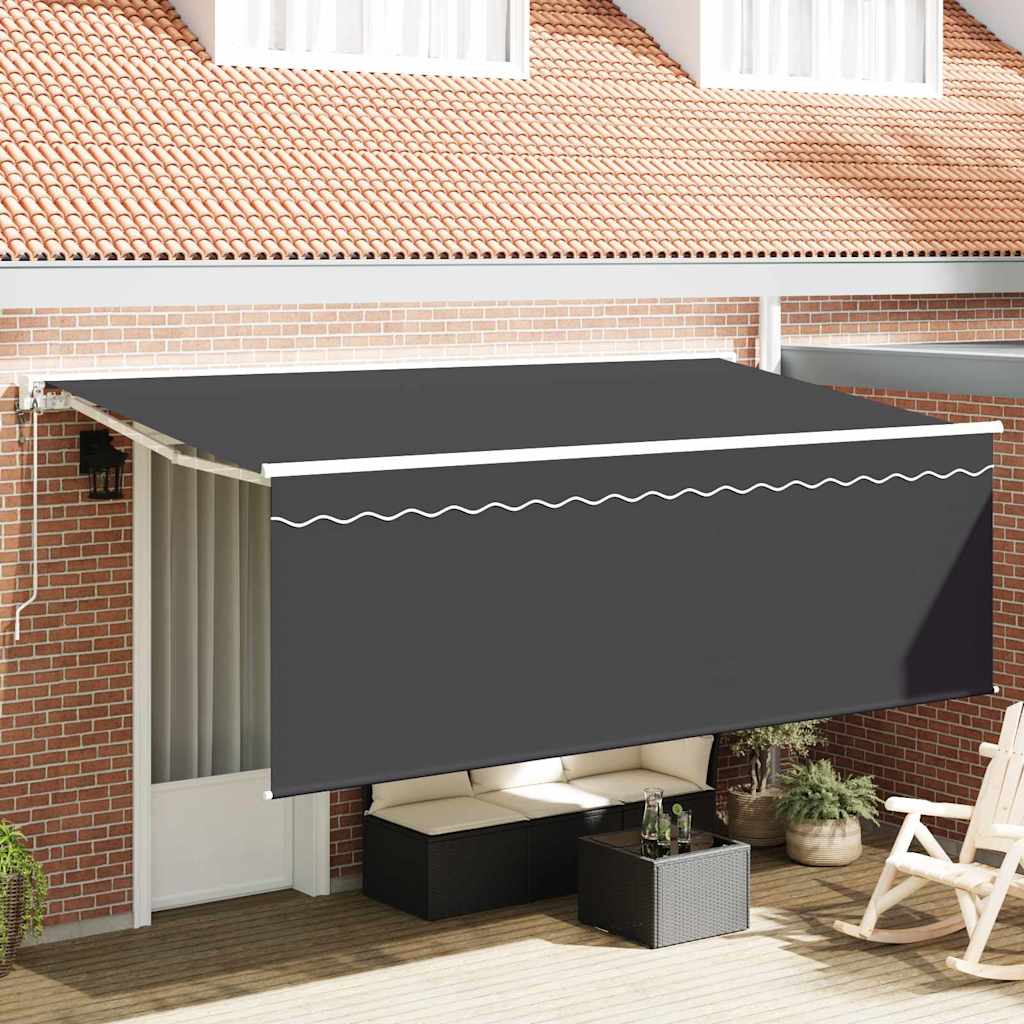 Stahovací Markýza Antracit 350 X 200 Cm Polyester A Hliník