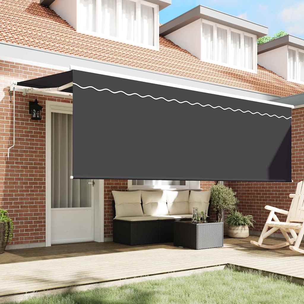 Stahovací Markýza Antracit 350 X 200 Cm Polyester A Hliník