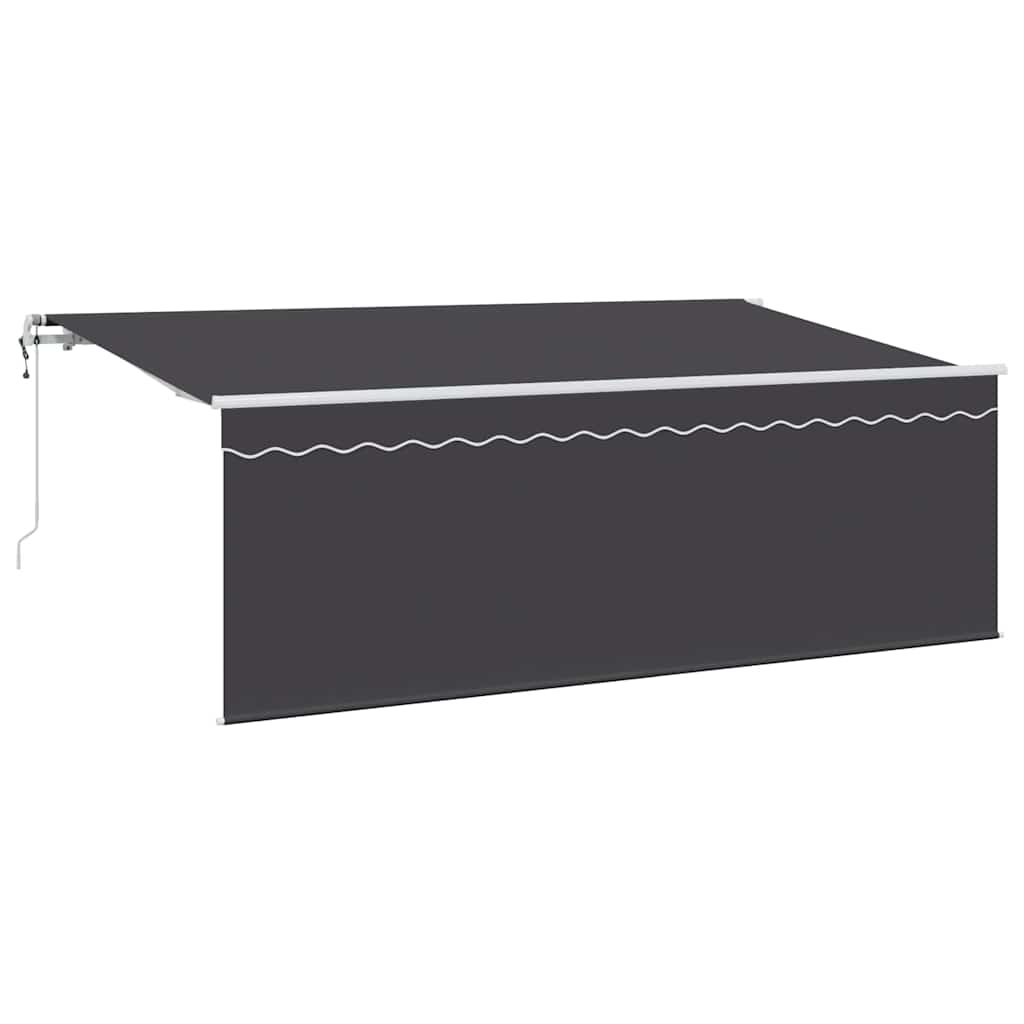 Stahovací Markýza Antracit 350 X 200 Cm Polyester A Hliník