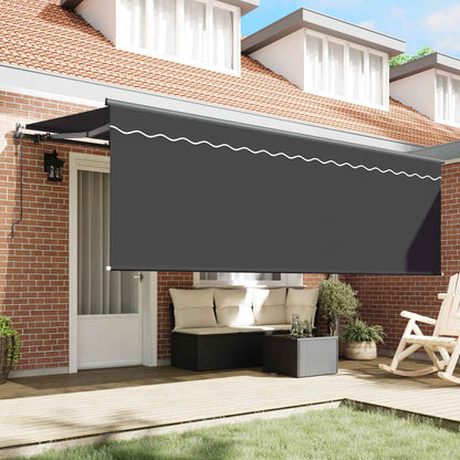 Stahovací Markýza Antracit 350 X 200 Cm Polyester A Hliník