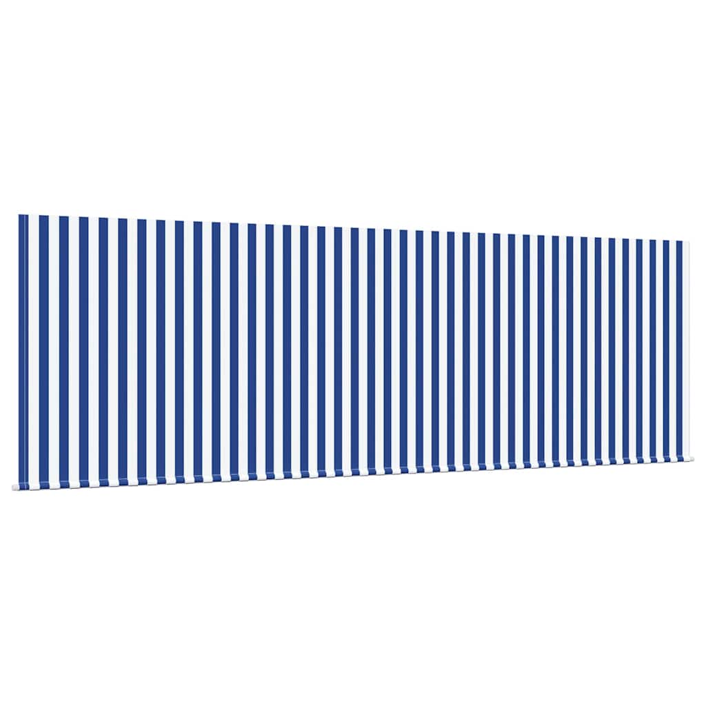 Stahovací Markýza Modrá A Bílá 400 X 200 Cm Polyester A Hliník