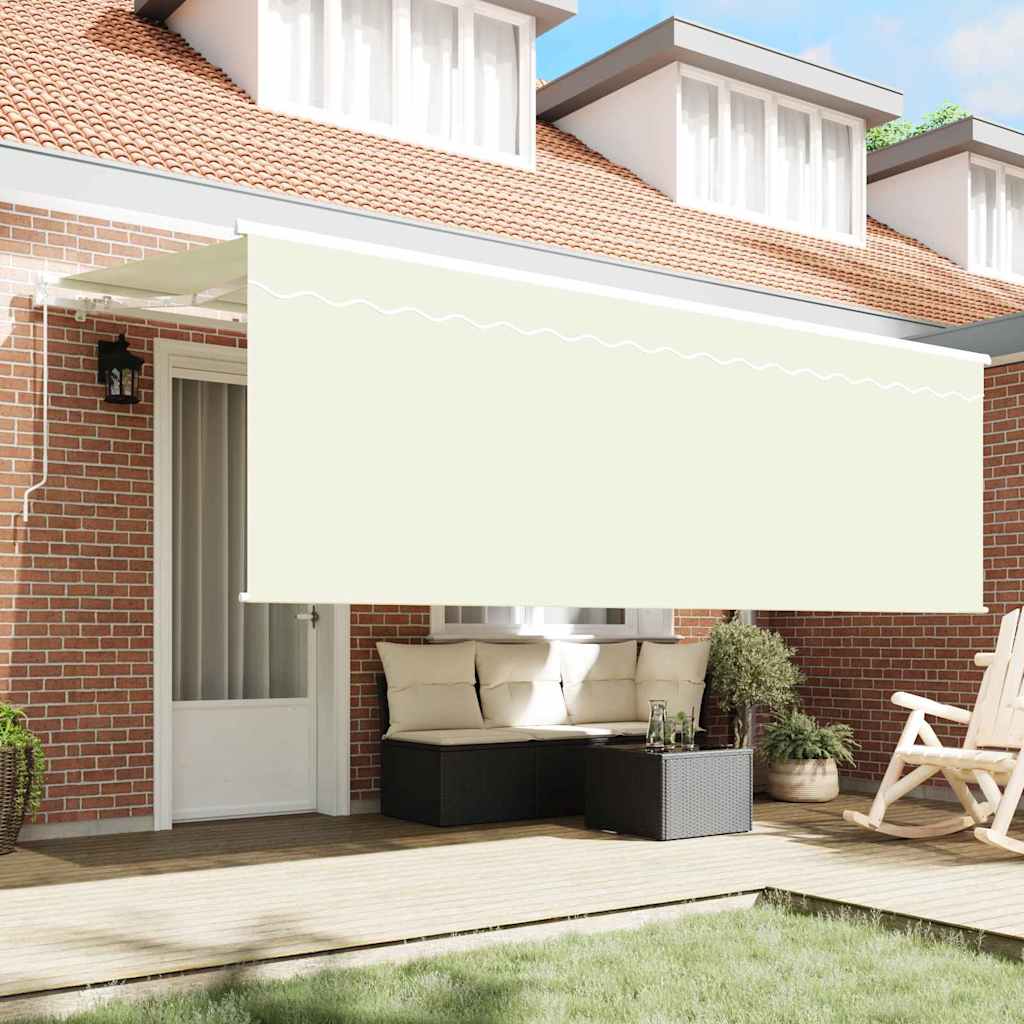 Stahovací Markýza Krémová 400 X 200 Cm Polyester A Hliník