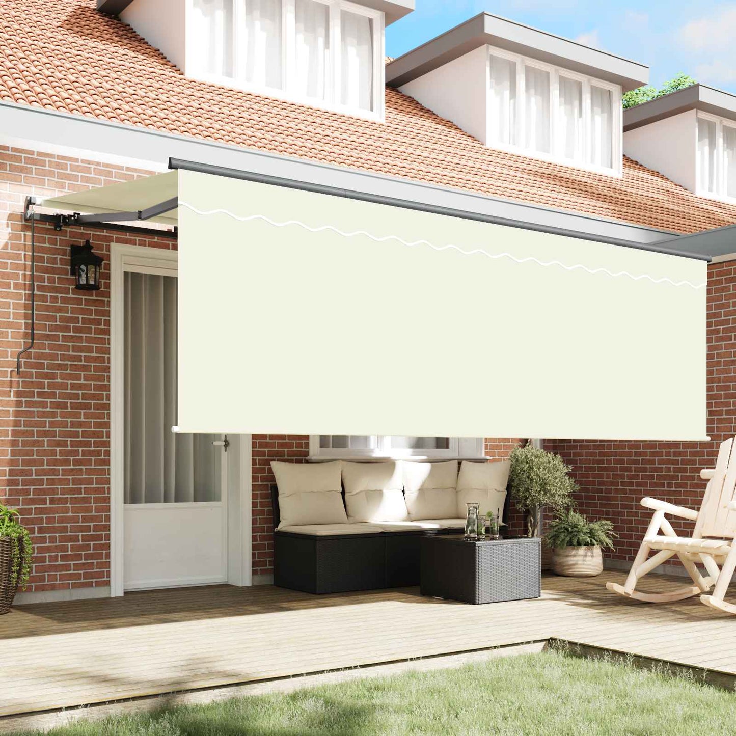 Stahovací Markýza Krémová 400 X 200 Cm Polyester A Hliník