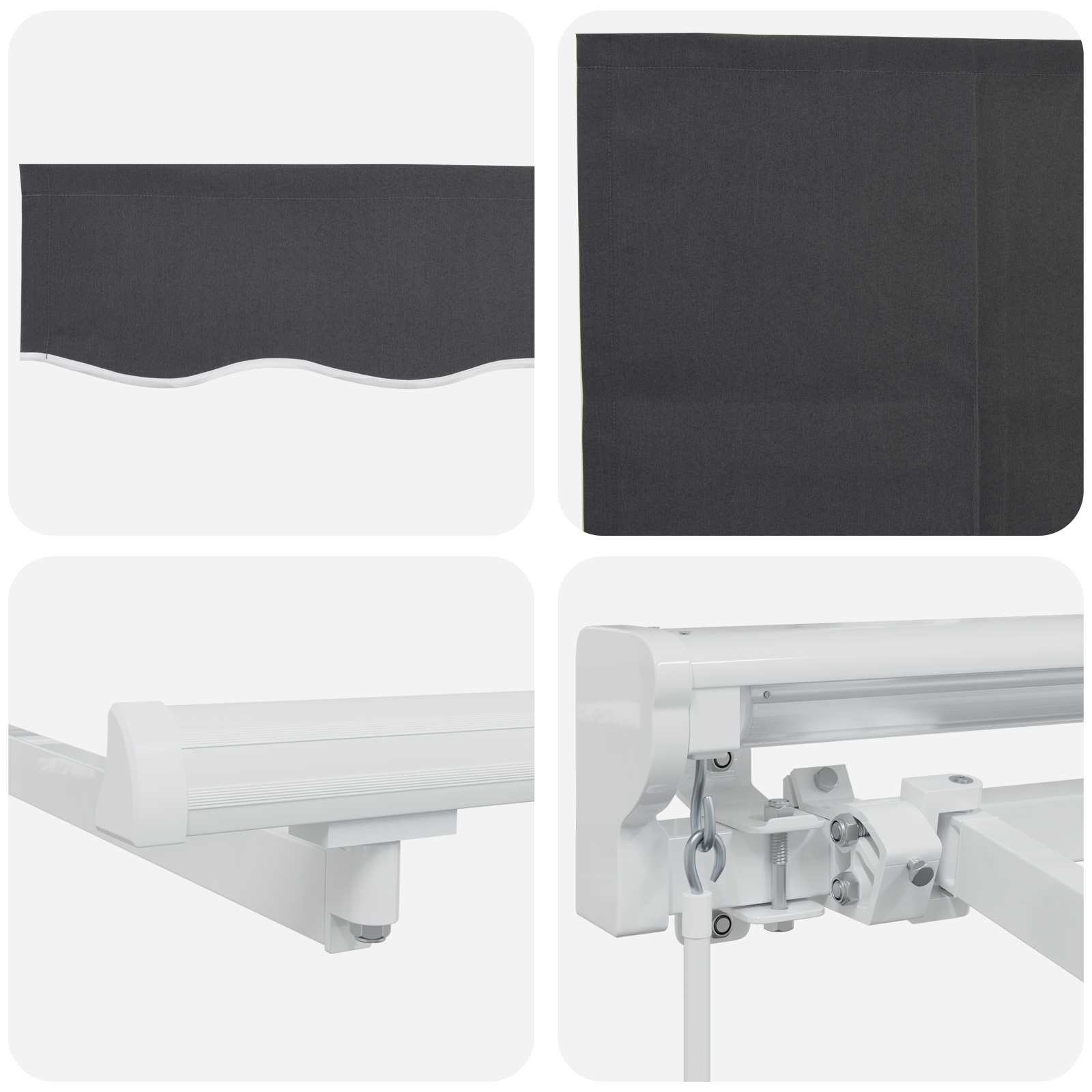 Stahovací Markýza Antracit 400 X 200 Cm Polyester A Hliník