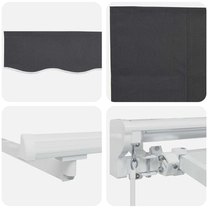 Stahovací Markýza Antracit 400 X 200 Cm Polyester A Hliník