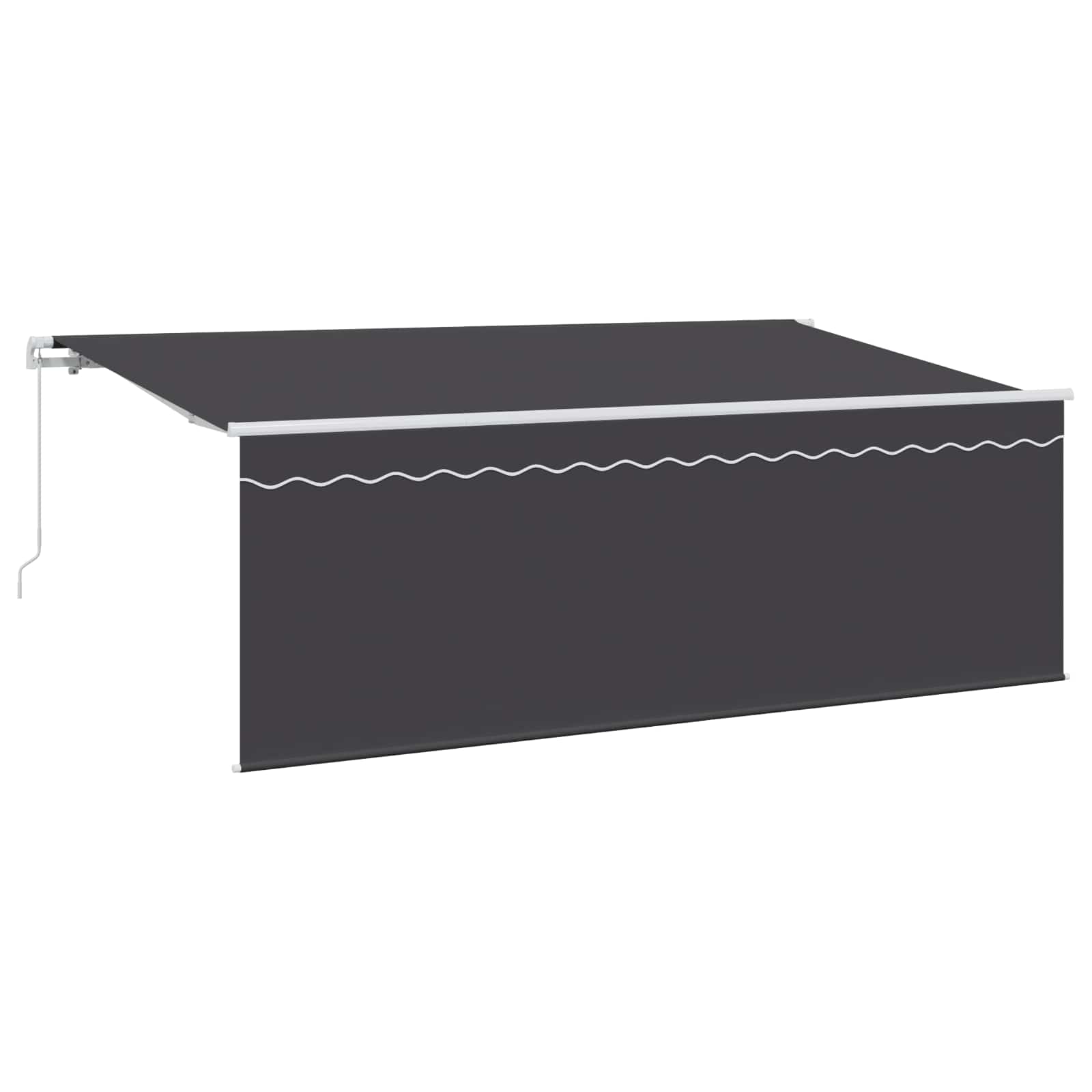 Stahovací Markýza Antracit 400 X 200 Cm Polyester A Hliník