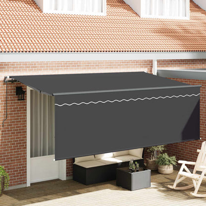 Stahovací Markýza Antracit 400 X 200 Cm Polyester A Hliník