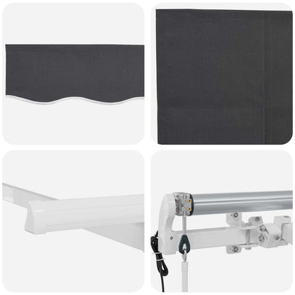 Stahovací Markýza Antracit 400 X 200 Cm Polyester A Hliník