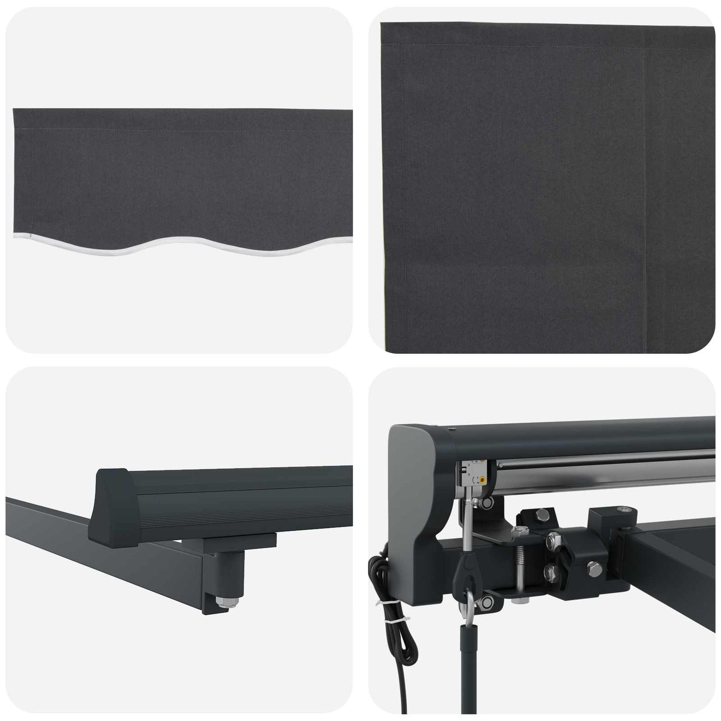 Stahovací Markýza Antracit 350 X 250 Cm Polyester A Hliník