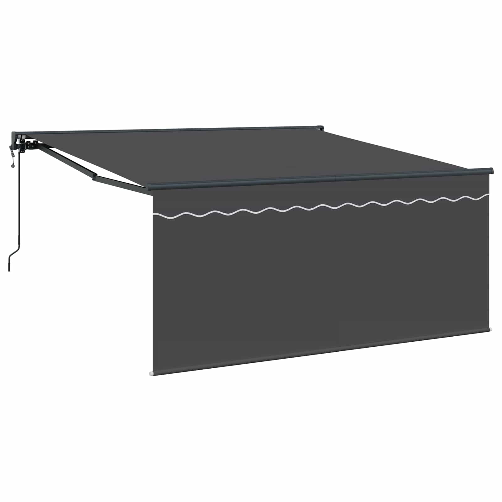 Stahovací Markýza Antracit 350 X 250 Cm Polyester A Hliník