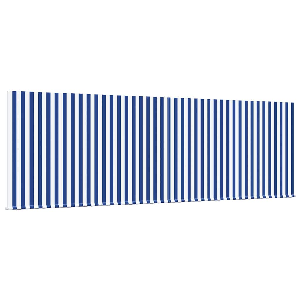 Stahovací Markýza Modrá A Bílá 400 × 300 Cm Polyester A Hliník