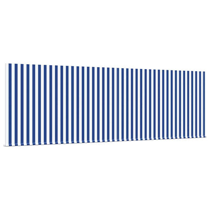 Stahovací Markýza Modrá A Bílá 400 × 300 Cm Polyester A Hliník