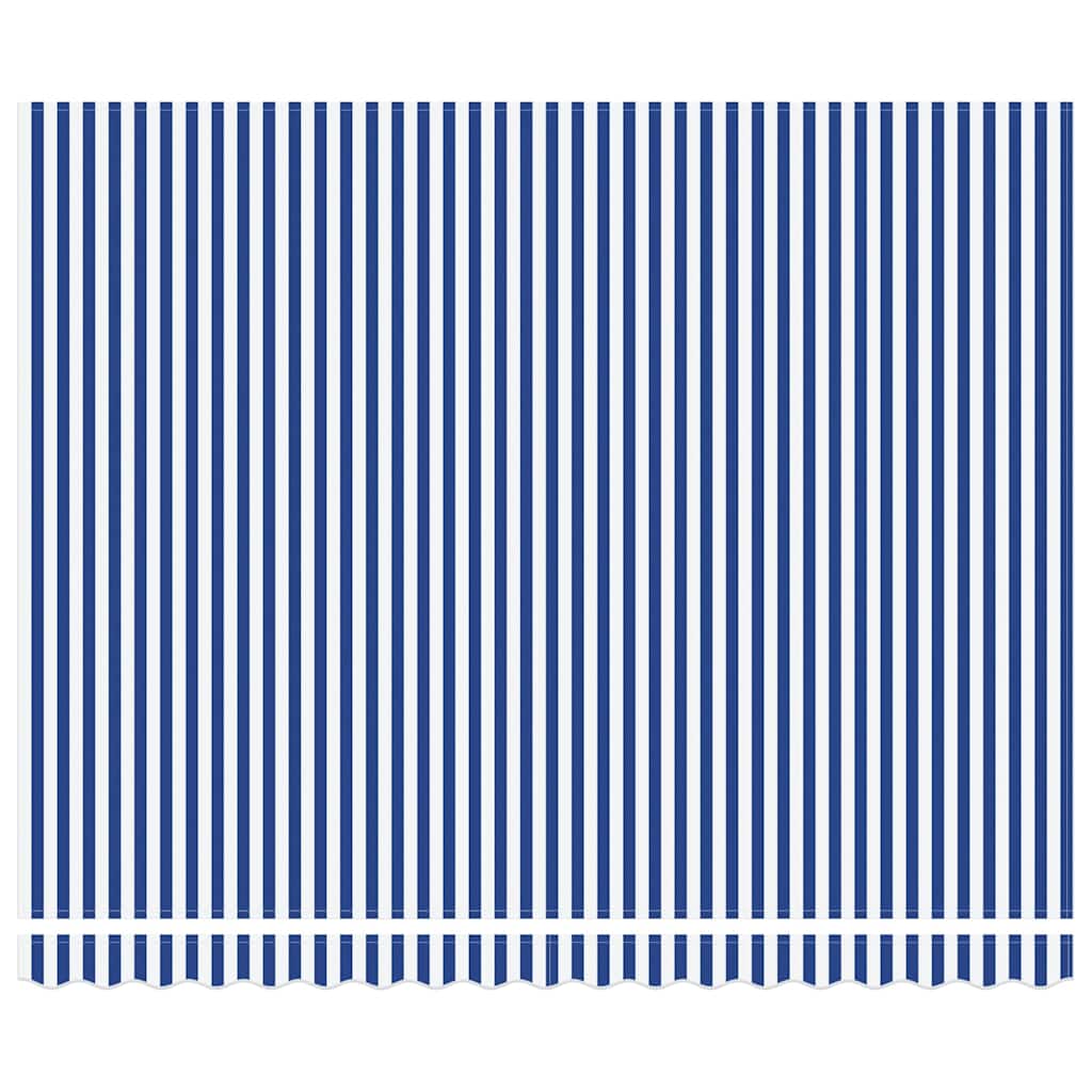 Stahovací Markýza Modrá A Bílá 400 × 300 Cm Polyester A Hliník