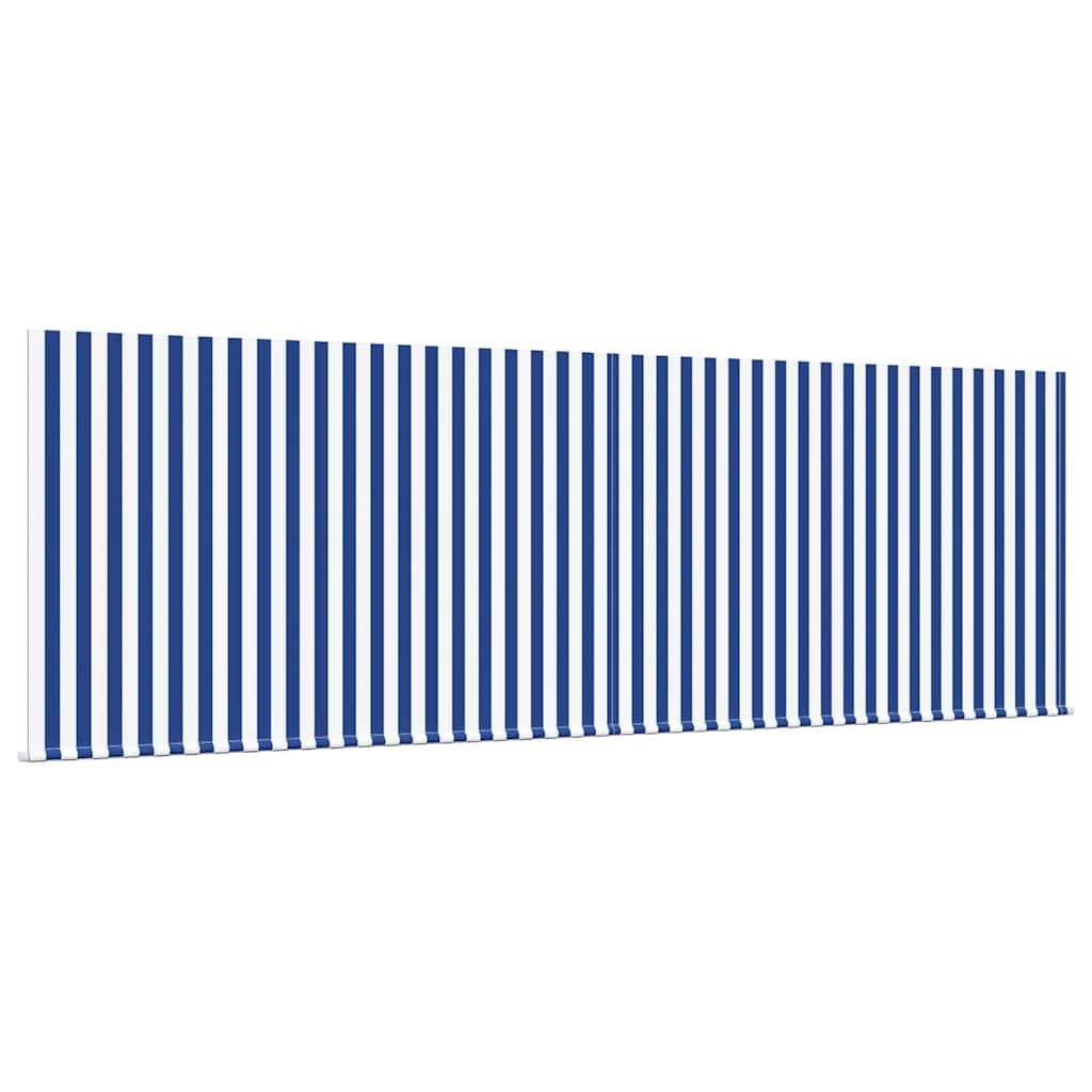Stahovací Markýza Modrá A Bílá 400 × 300 Cm Polyester A Hliník