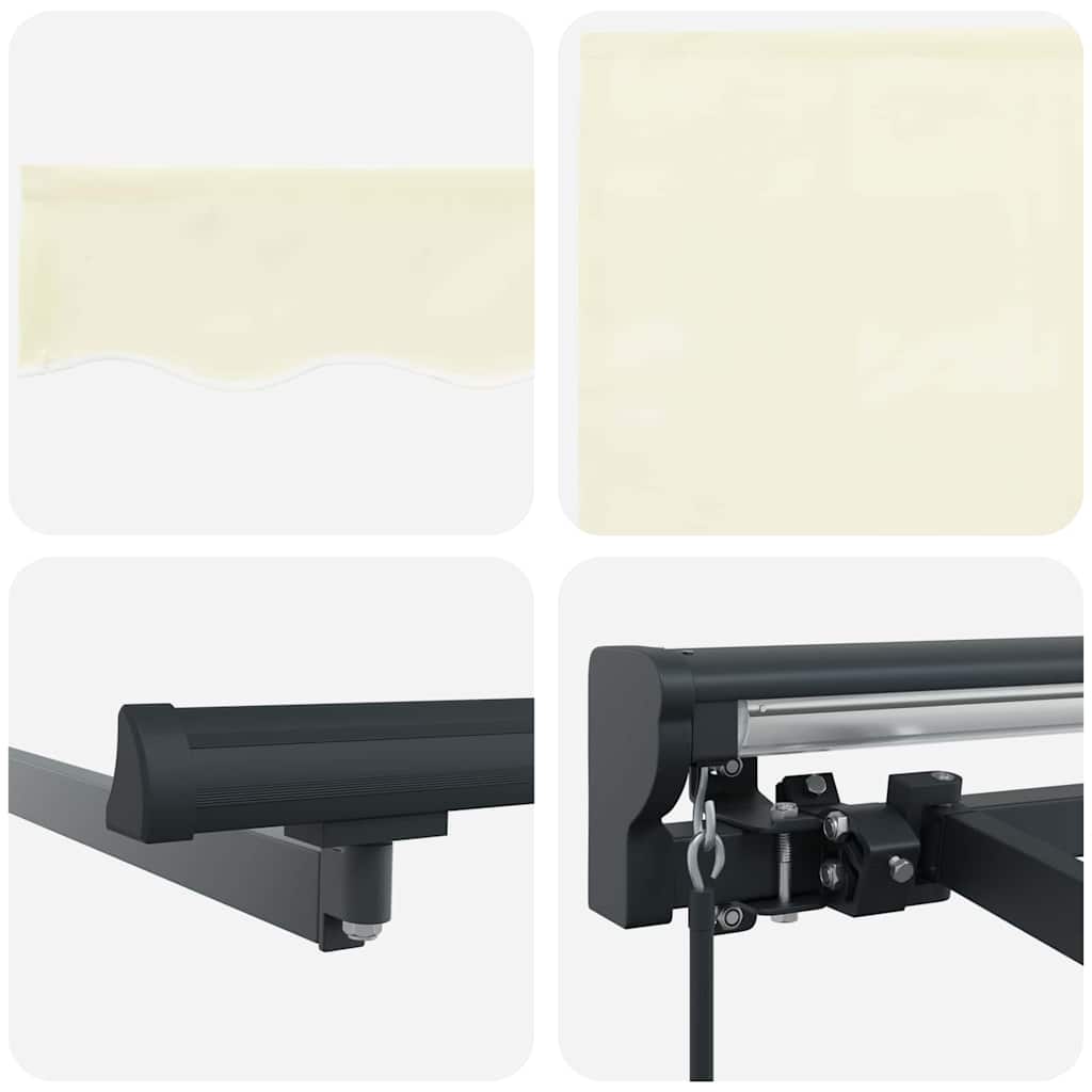Stahovací Markýza Krémová 400 × 300 Cm Polyester A Hliník