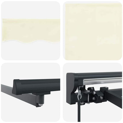 Stahovací Markýza Krémová 400 × 300 Cm Polyester A Hliník
