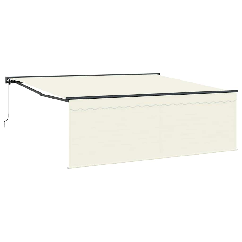 Stahovací Markýza Krémová 400 × 300 Cm Polyester A Hliník