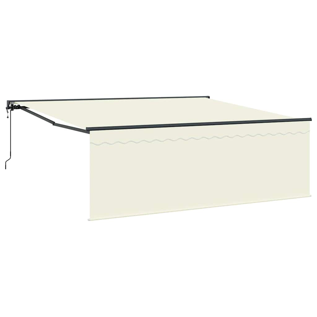 Stahovací Markýza Krémová 400 × 300 Cm Polyester A Hliník