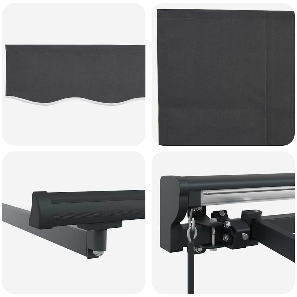 Stahovací Markýza Antracit 400 × 300 Cm Polyester A Hliník