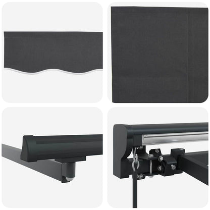 Stahovací Markýza Antracit 400 × 300 Cm Polyester A Hliník
