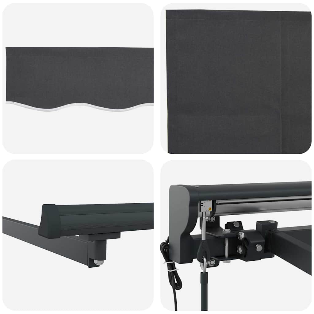 Stahovací Markýza Antracit 400 × 300 Cm Polyester A Hliník